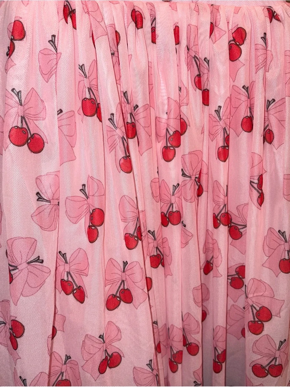 Lola and the Boys Cherry Bows Tulle Dress w/full lining sz 8 NWT